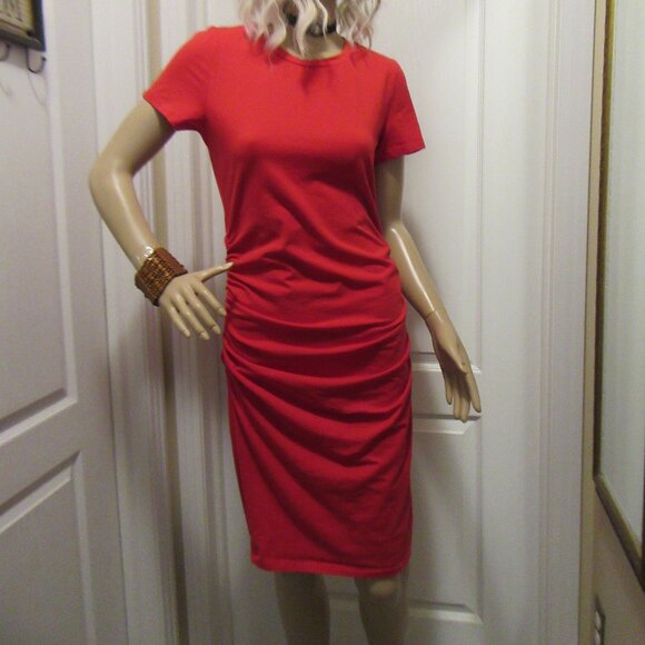 Red Short Sleeve Tshirt Dress - Picture 10 of 11